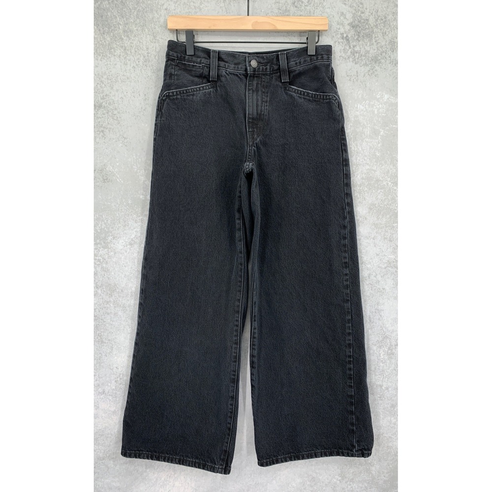 Levis Wide Leg Jeans Womens 27 Black '94 Baggy Wide Leg 100% Cotton Denim Pants
